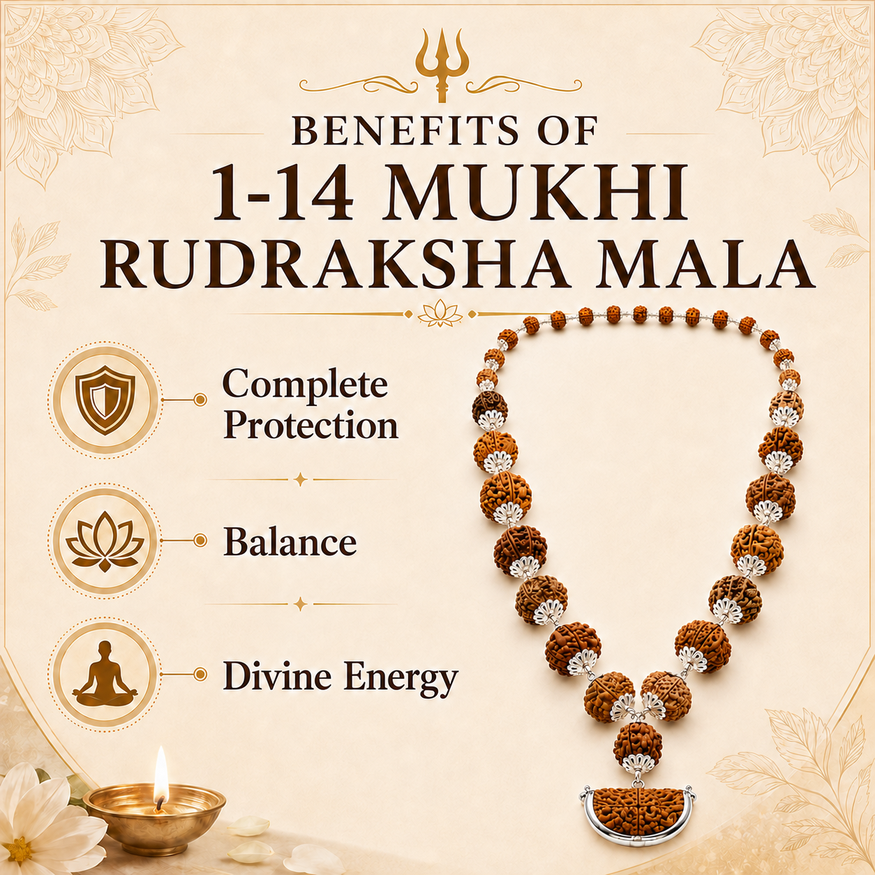1-14 Mukhi Rudraksha Mala